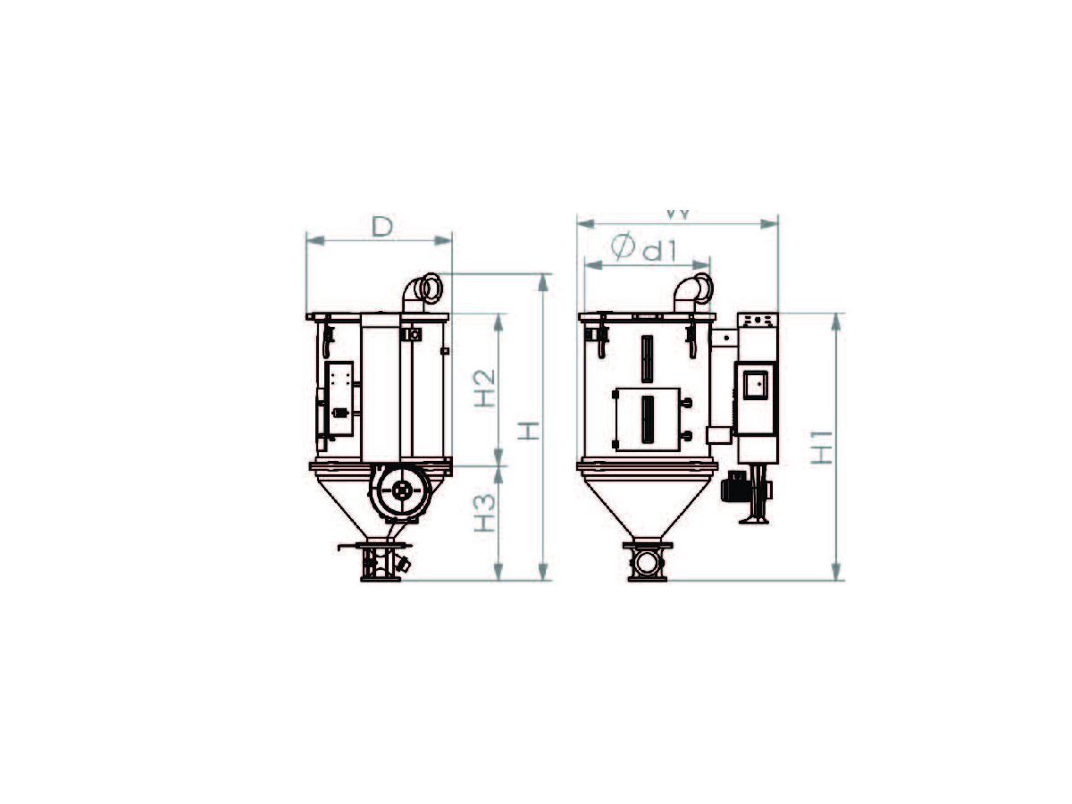HHD-200ES to HHD-400ES dimensional reference