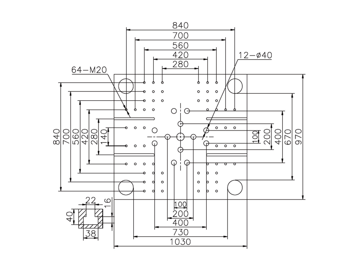BN-360 platen front dimensions.