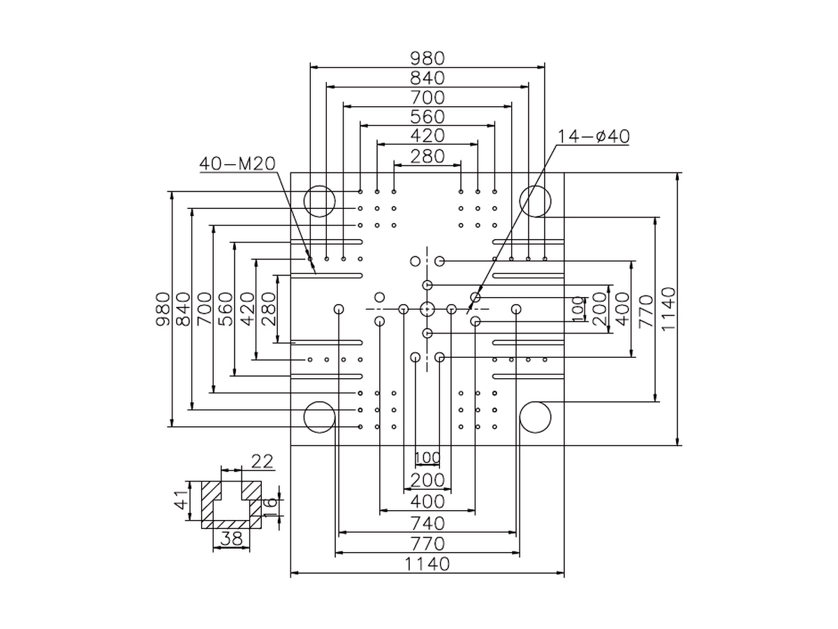 BN-450 platen front dimensions.