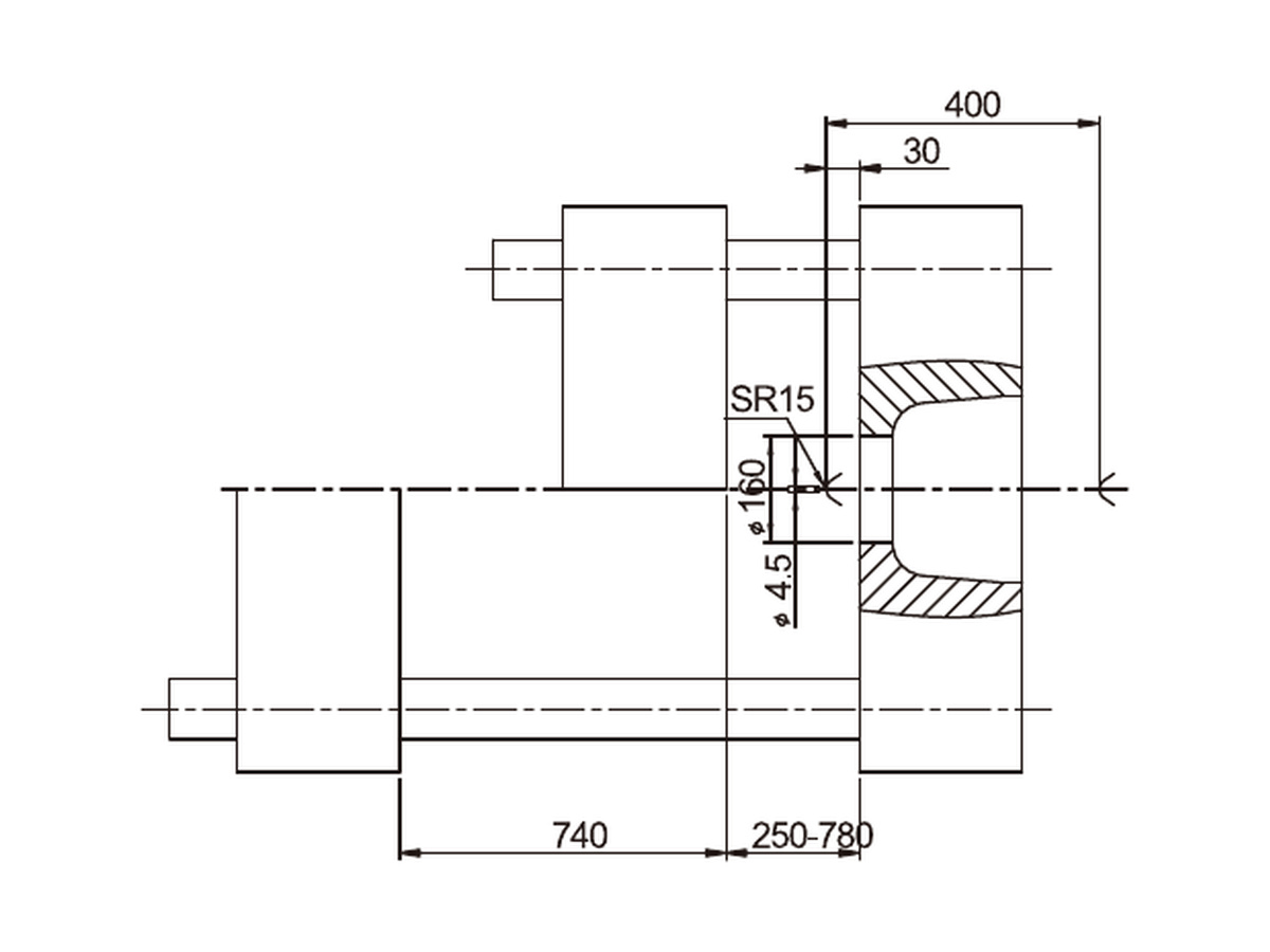BN-450 platen side dimensions.